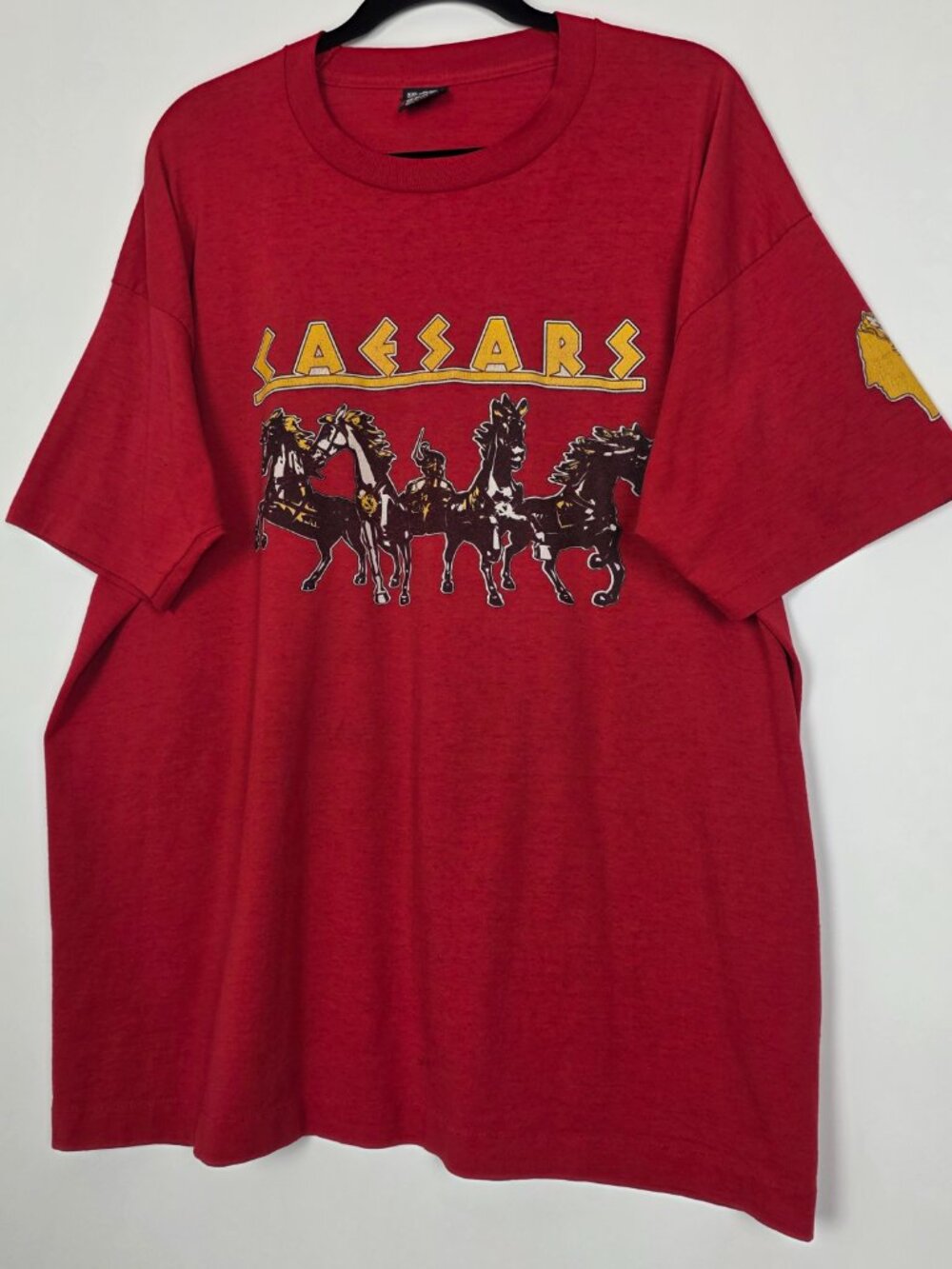 Vintage 90s FOTL Caesars Corporate Challenge Mens 2XL Short Sleeve Red T Shirt